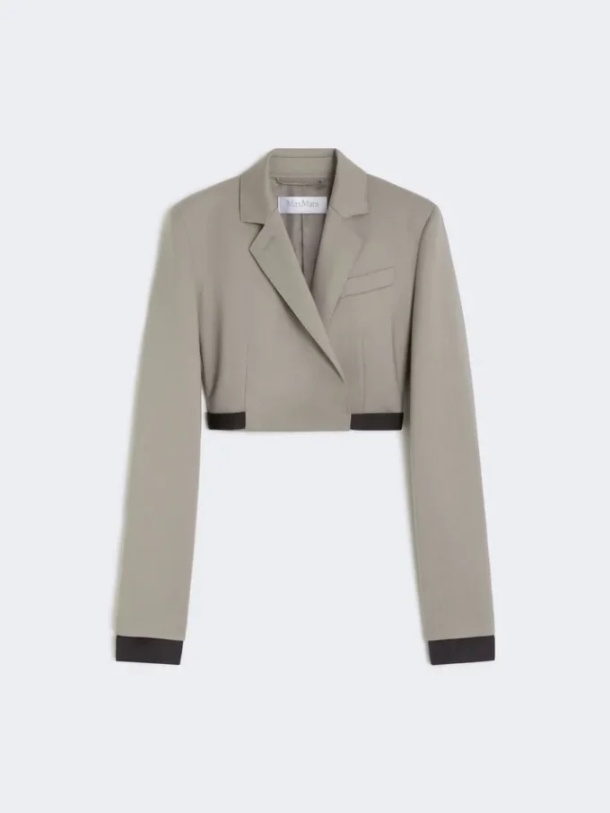 Slim-fit jakke i ull, mohair og silke, mellomgrå Slim-fit jakke i ull, mohair og silke, mellomgrå