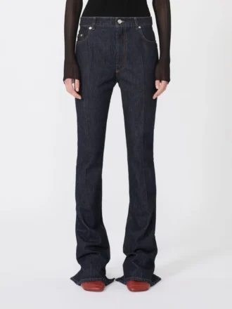Slim-fit-jeans med utvidet kant, midnattsblå