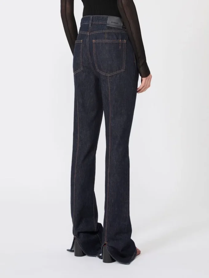 Slim-fit-jeans med utvidet kant, midnattsblå