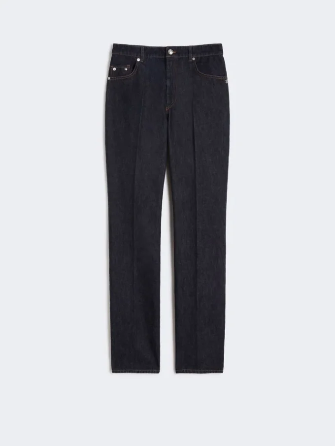 Slim-fit-jeans med utvidet kant, midnattsblå