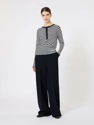Slim-fit kashmirgenser, elfenben