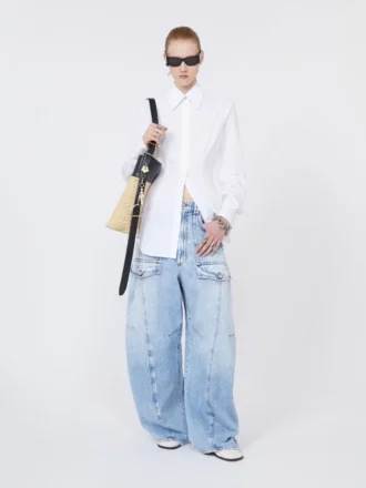 Slim-fit poplin-skjorte, optisk hvit