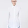 Slim-fit poplin-skjorte, optisk hvit