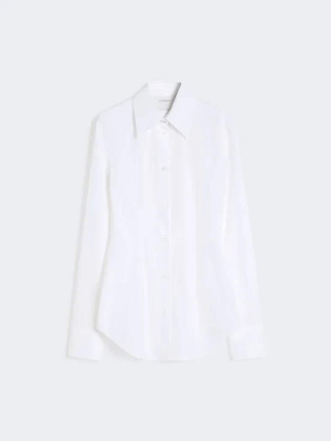 Slim-fit poplin-skjorte, optisk hvit