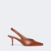 Slingbacks i nappaskinn, rust