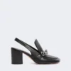 Slingbacks i nappaskinn, svart Slingbacks i nappaskinn, svart