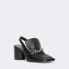 Slingbacks i nappaskinn, svart Slingbacks i nappaskinn, svart