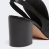 Slingbacks i nappaskinn, svart Slingbacks i nappaskinn, svart