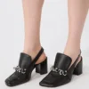 Slingbacks i nappaskinn, svart Slingbacks i nappaskinn, svart
