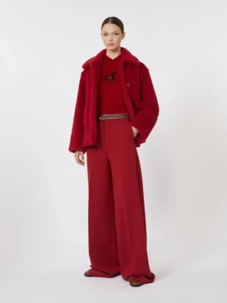 Smal genser i ull og kashmir, mørkerød