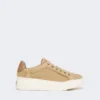 Sneakers i semsket skinn, sand
