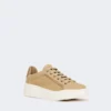 Sneakers i semsket skinn, sand