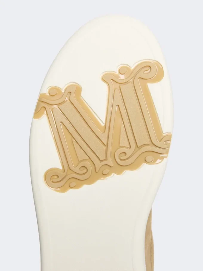 Sneakers i semsket skinn, sand