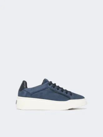 Sneakers i semsket skinn, ultramarin