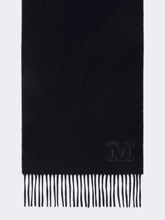 Stol i ren kashmir med monogramdetalj, ultramarin