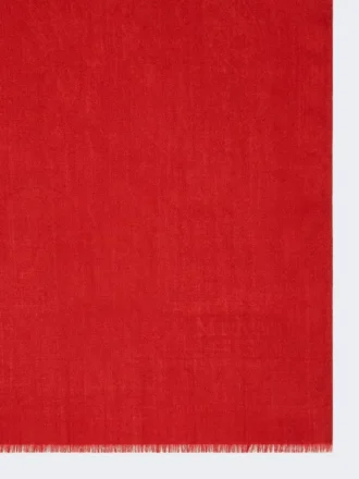 Stola i jacquard av ull og silkegarn, rød