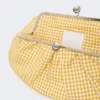 Stor Pasticcino-veske i bomull med gingham-mønster, gul Stor Pasticcino-veske i bomull med gingham-mønster, gul
