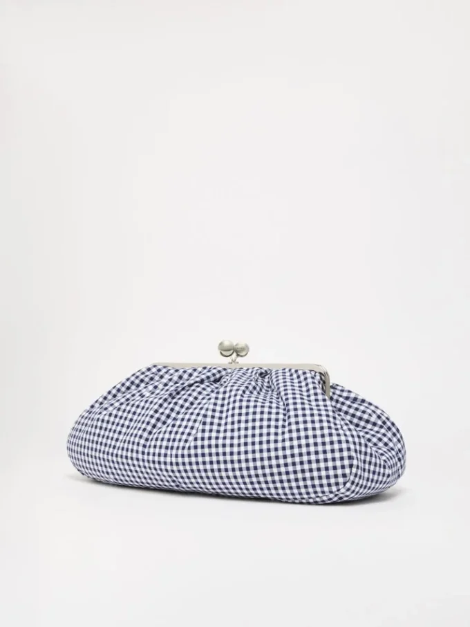 Stor pasticcino-veske i bomull med gingham-mønster, ultramarin Stor pasticcino-veske i bomull med gingham-mønster, ultramarin