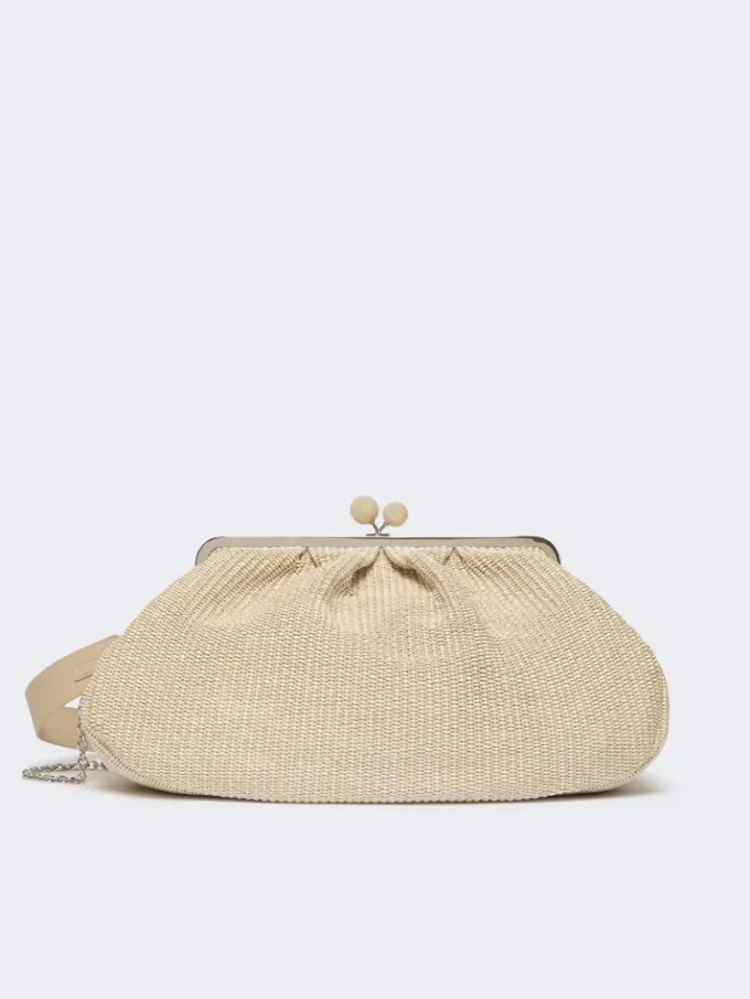 Stor pasticcino-veske med raffia-effekt, turtledove Stor pasticcino-veske med raffia-effekt, turtledove