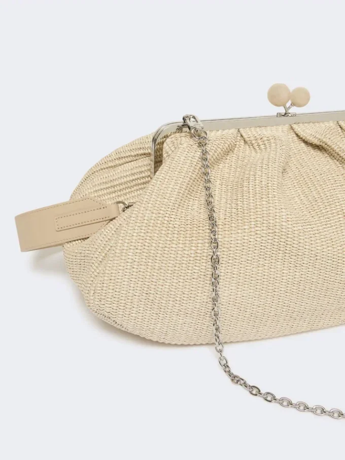 Stor pasticcino-veske med raffia-effekt, turtledove Stor pasticcino-veske med raffia-effekt, turtledove
