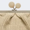 Stor pasticcino-veske med raffia-effekt, turtledove Stor pasticcino-veske med raffia-effekt, turtledove