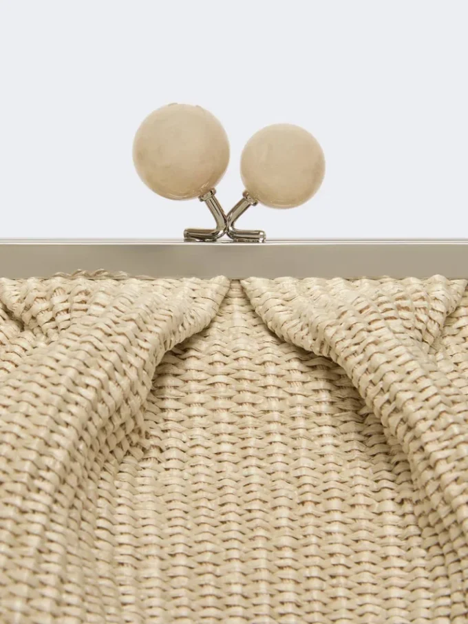 Stor pasticcino-veske med raffia-effekt, turtledove Stor pasticcino-veske med raffia-effekt, turtledove