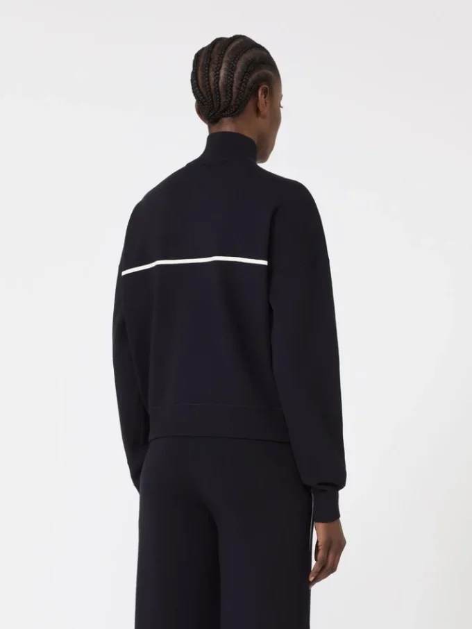 Stretch-viskose cardigan i boksform, marineblå