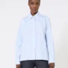 Stripet poplin-skjorte, lyseblå