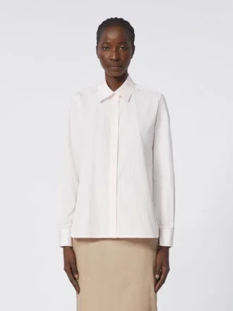 Stripet poplin-skjorte, rosa