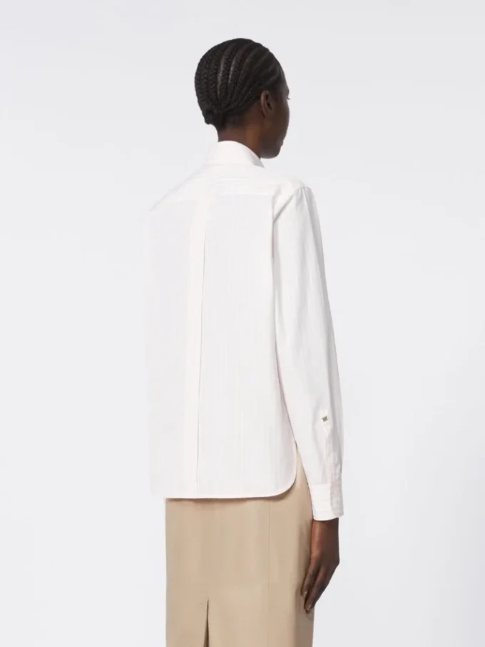 Stripet poplin-skjorte, rosa