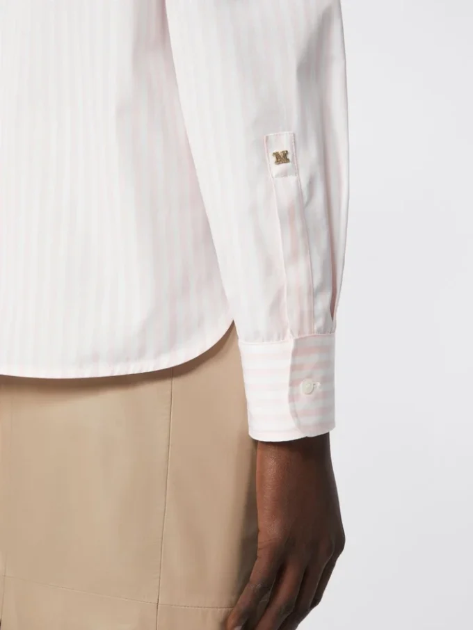 Stripet poplin-skjorte, rosa