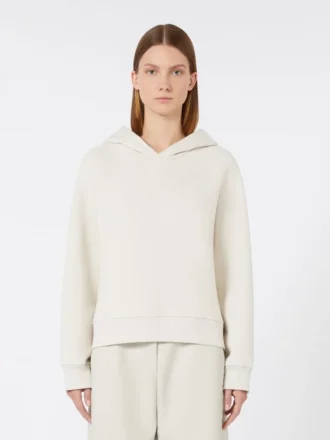Sweatshirt i bomullsjersey, sand