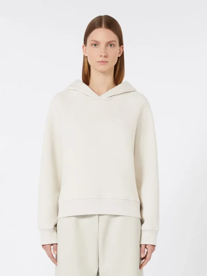 Sweatshirt i bomullsjersey, sand