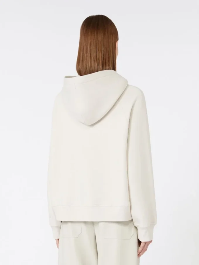Sweatshirt i bomullsjersey, sand