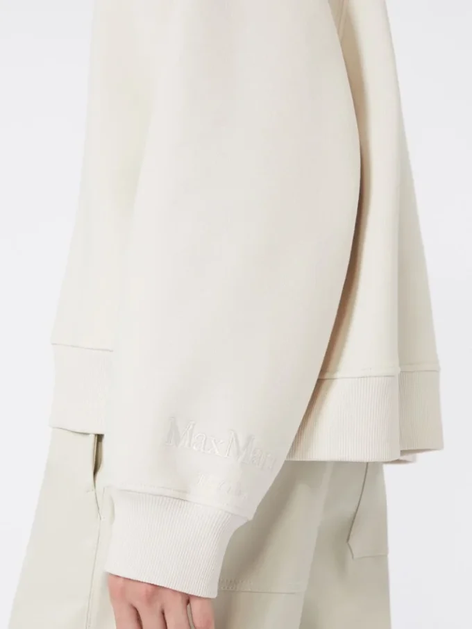Sweatshirt i bomullsjersey, sand