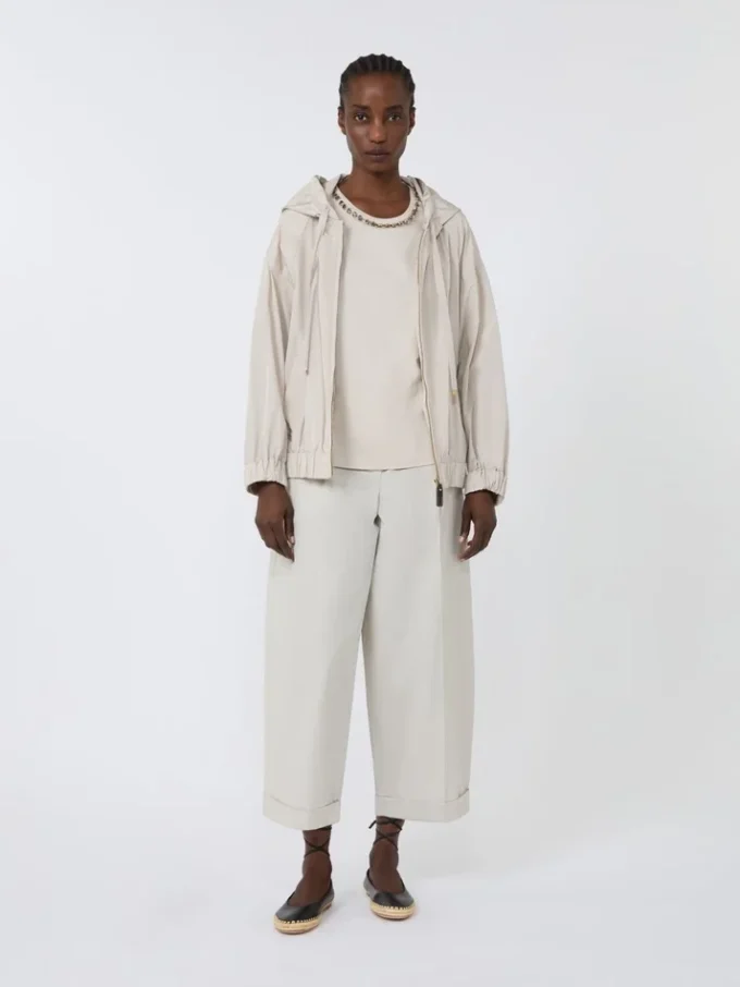 T-skjorte i bomull og modal, beige