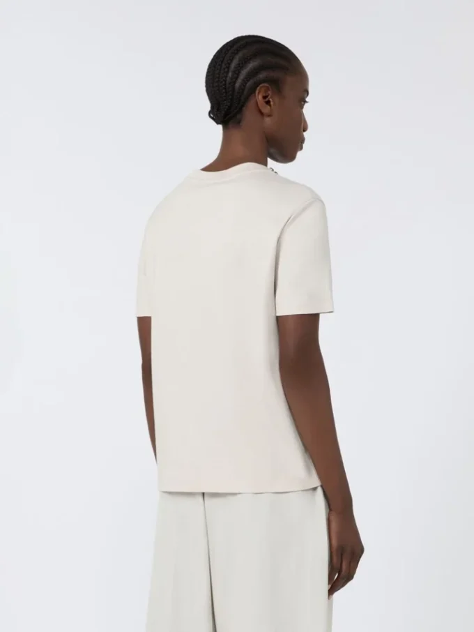 T-skjorte i bomull og modal, beige