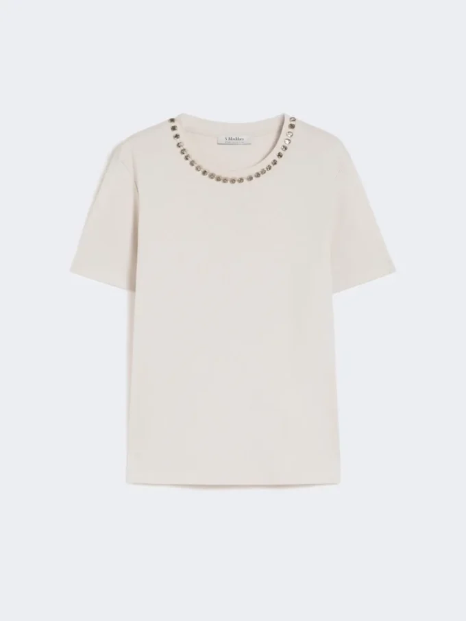 T-skjorte i bomull og modal, beige
