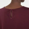 T-skjorte i sateng og jersey, bordeaux