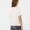 T-skjorte i sateng og jersey, ecru
