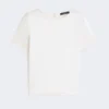 T-skjorte i sateng og jersey, ecru