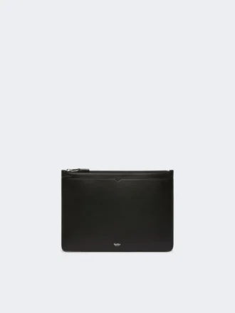 Tabletveske i skinn, svart