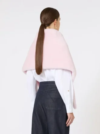 Teddy-stole i alpakka og ull, beige-rosa