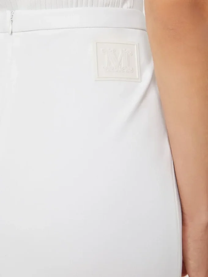 Teknisk jersey-pencilskjørt, optisk hvit