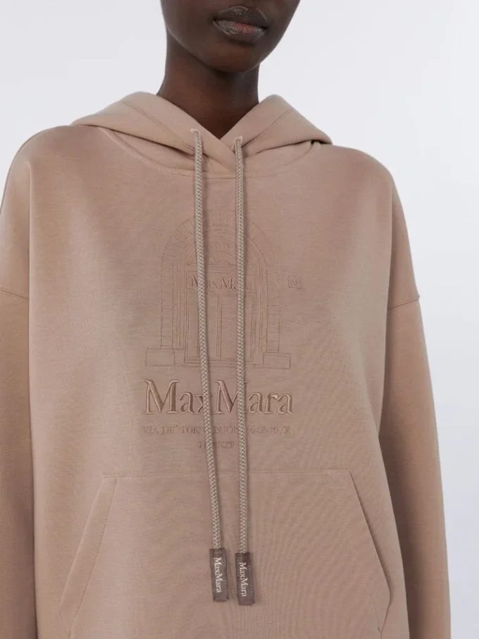 Teknisk sweatshirt i bomullsjersey, rosa