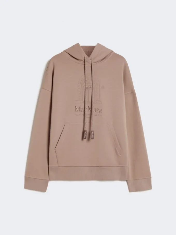 Teknisk sweatshirt i bomullsjersey, rosa