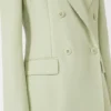 Tettsittende blazer i ullkrepp, grønn