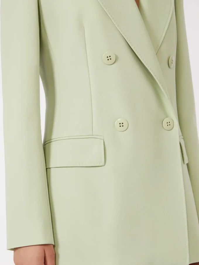 Tettsittende blazer i ullkrepp, grønn