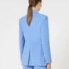 Tettsittende blazer i ullkrepp, lyseblå