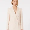 Tettsittende blazer i ullkrepp, rosa